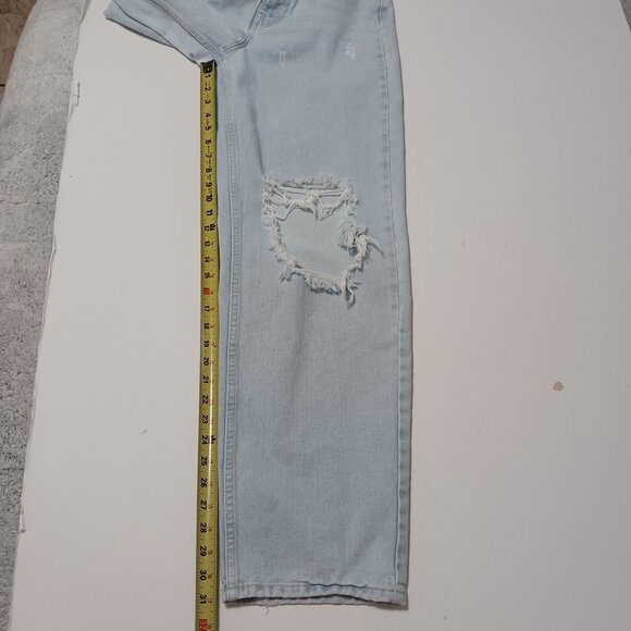 BDG Urban Outfitters High Rise Baggy Jeans Light Wash Distressed Ripped Size 29 - Picture 13 of 14